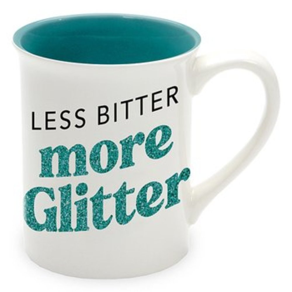 NWT Our Name Is Mud 'Less Bitter, More Glitter' Collectible Mug